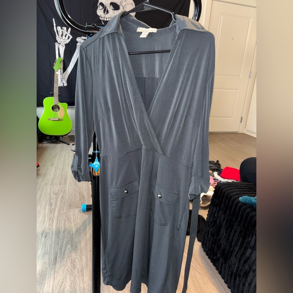 Jonathan Martin Charcoal Dress With Belt Size 12